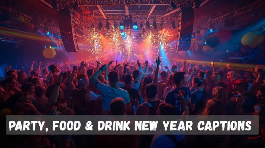 Party, Food & Drink New Year Captions 🍾🍷